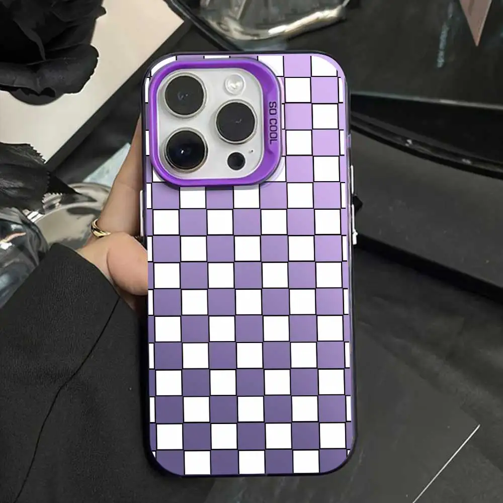Cute Cartoon Soft Silicone Phone Cover with Silver IMD Grid Design