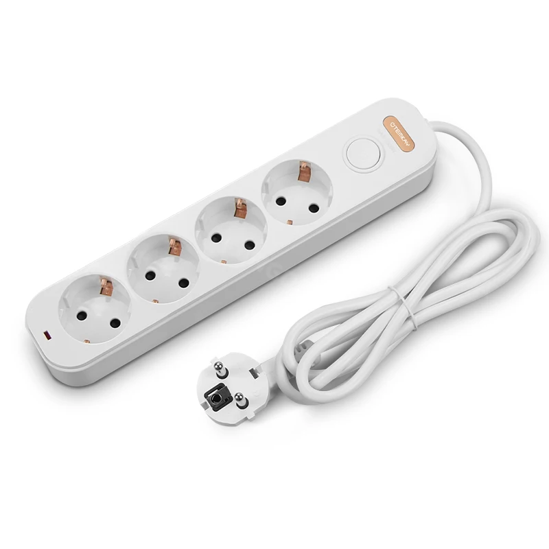 Versatile Power Strip with Independent Switches and 2m Cord