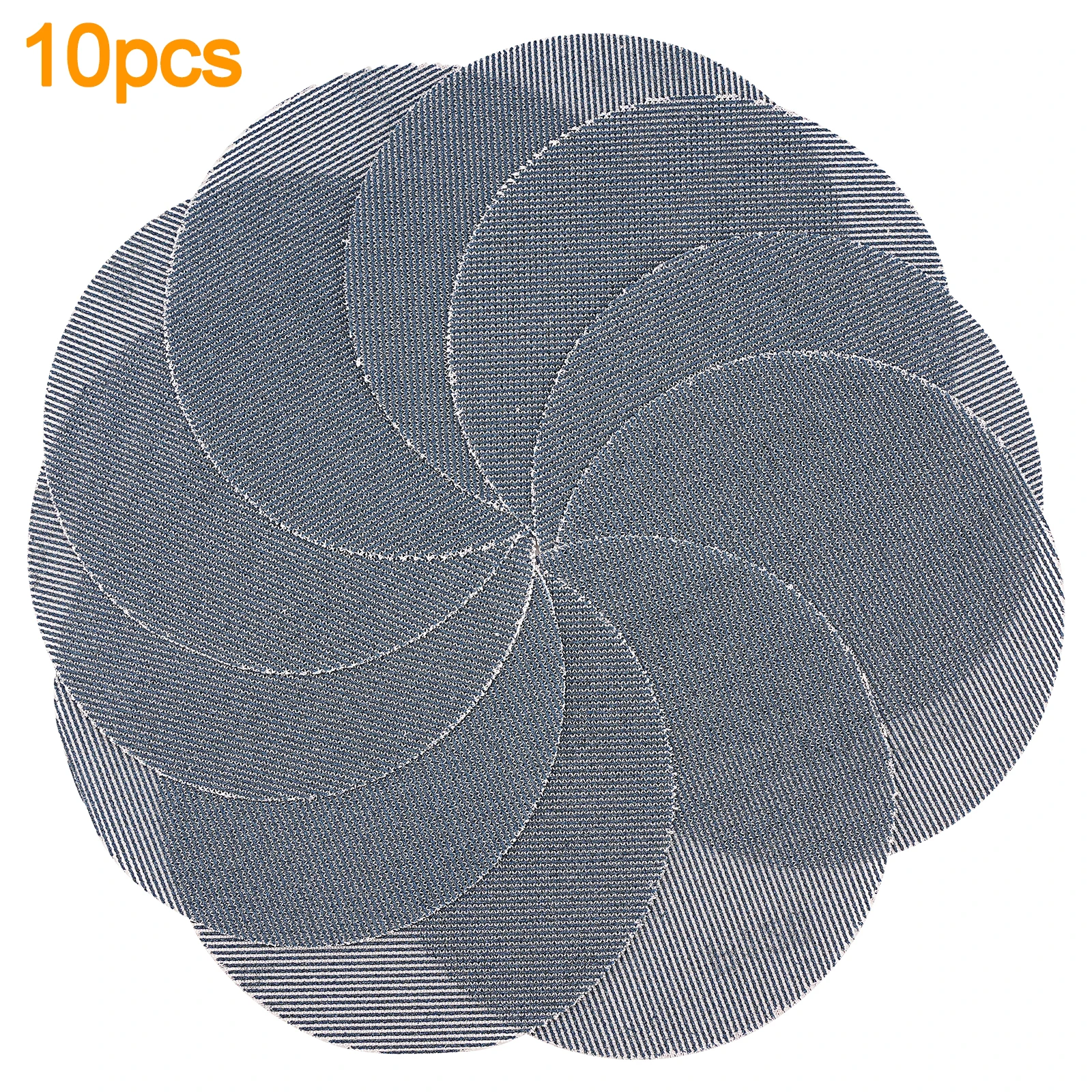 10 Stück 5-Zoll-Netzschleifscheiben, sortiert, Körnung 80–320, Klett-Schleifpapier, staubfrei, Anti-Blockier-Schleifpapier für Auto, Holz, Möbel – Detail 2
