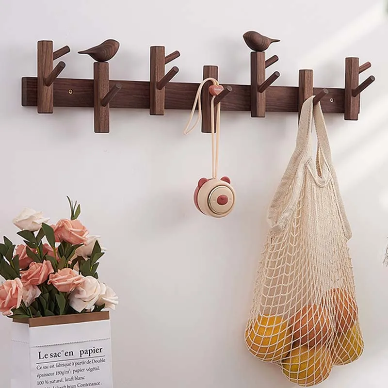 

Wooden Minimalist Clothes Rack Entryway Nordic Aesthetic Wall Clothes Hanger Vintage Garment Burro Ropa Perchero Home Accessorie