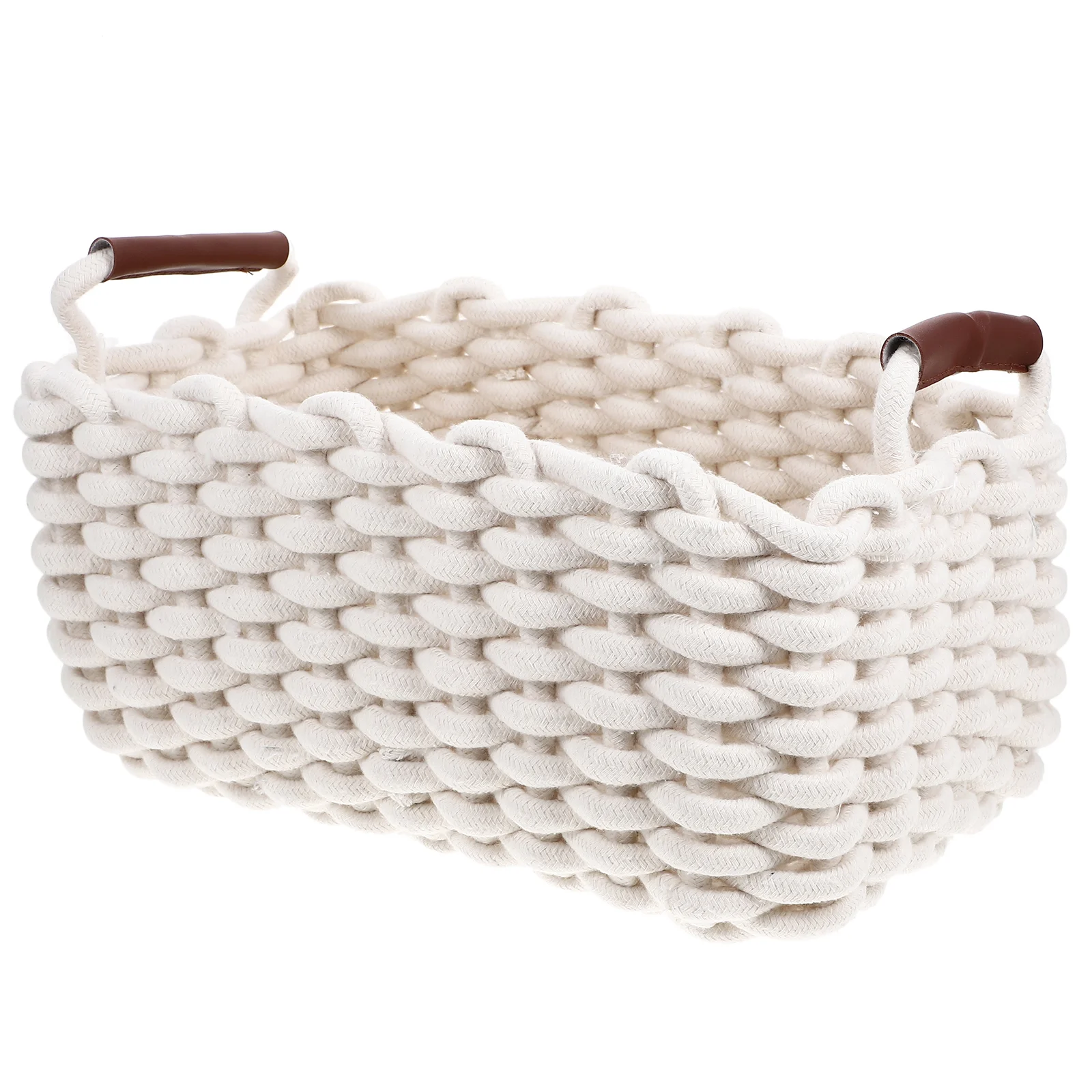 

Woven Storage Basket Wood Handles Organization Storage Container Decorative Shelf Bin Countertop Toilet Tank Shelf Cabinet