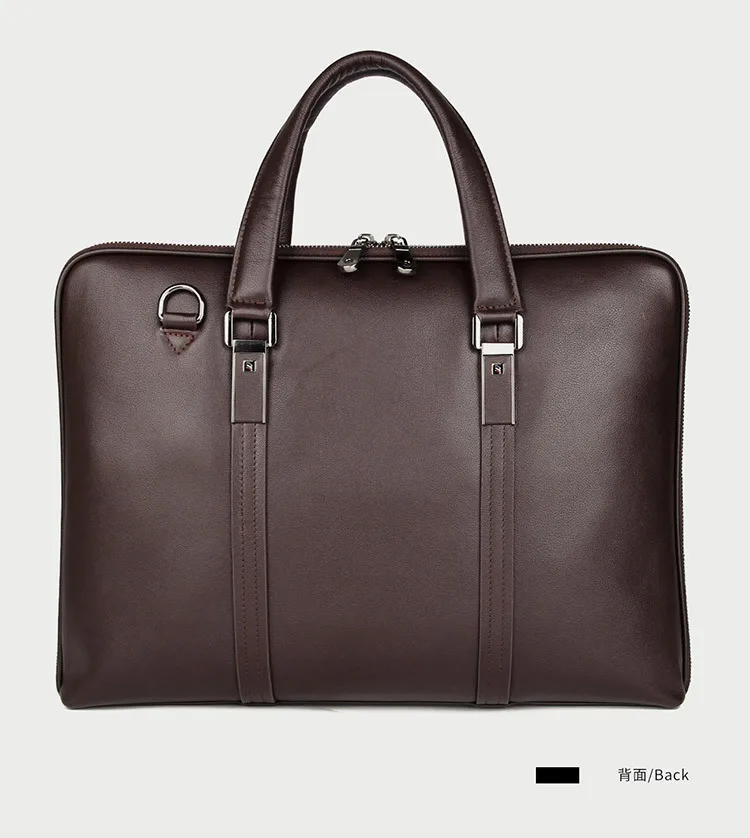 Luxury Genuine Leather Briefcase Men Leather Business Bag 15.6" Laptop Bag 14 Male Office Bag Document File Case Shoulder Bag 4