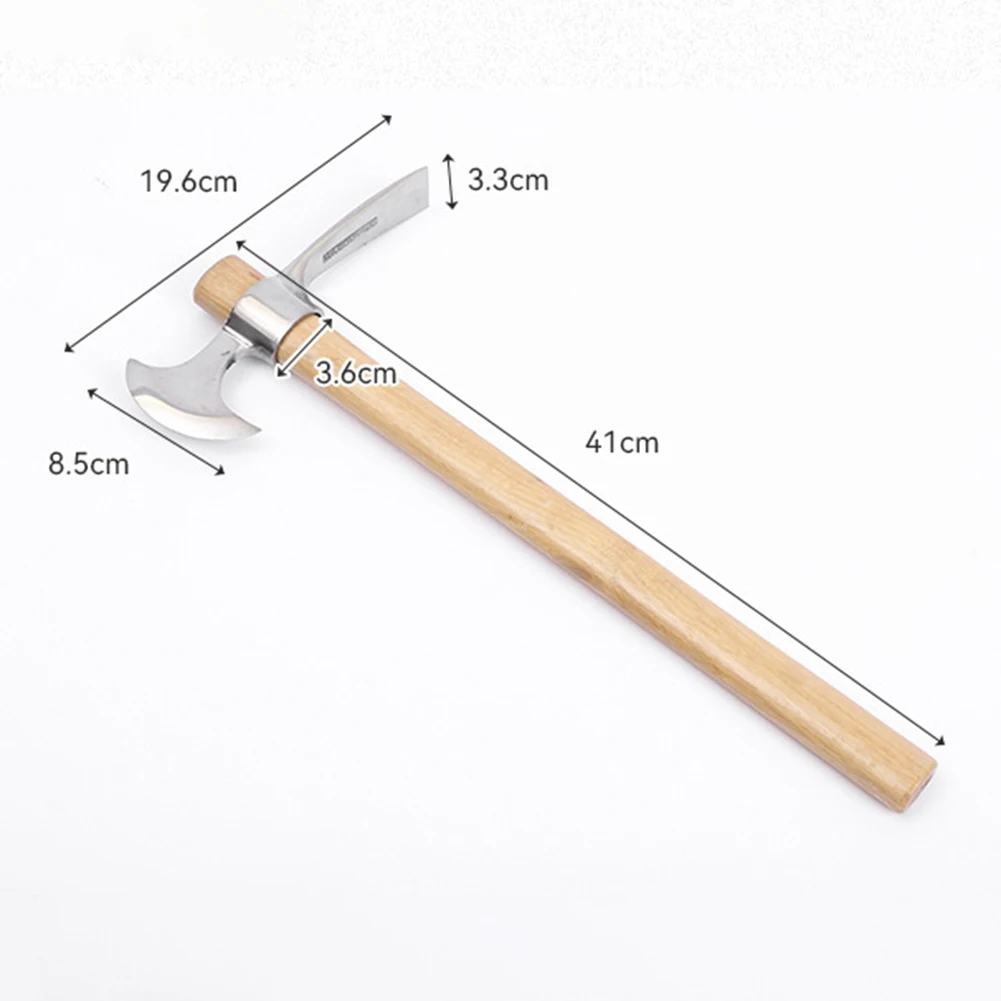 Description Picture 4 of itemWooden Handle Stainless Pointed Picks Double Headed Pointed Pickaxe For Digging Root Digging Clearing Tool For Gardening Work