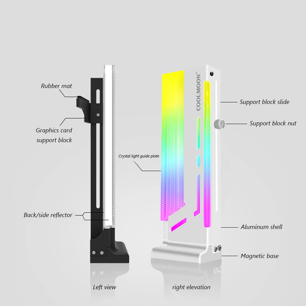 COOLMOON scheda grafica supporto GPU 5V 3Pin ARGB staffa per scheda Video custodia per Computer Desktop supporto per K di raffreddamento ad acqua GPU  7