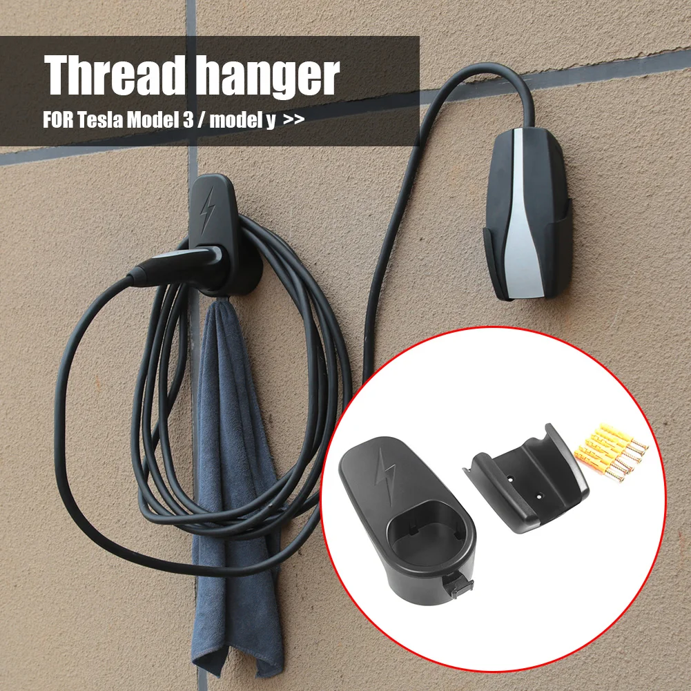 Car Charging Cable Mount for Tesla Model 3 Y Accessories Wall Mount Charger Cable Organizer with Chassis Bracket Charger Holder