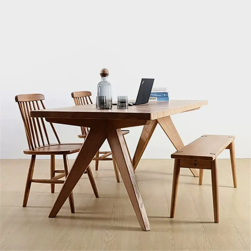 

Rectangular whale Japanese log workbench light luxury design home small apartment long table