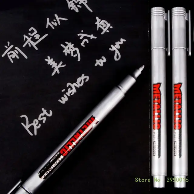 2pcs Metallic Acrylic Paint Pens 4