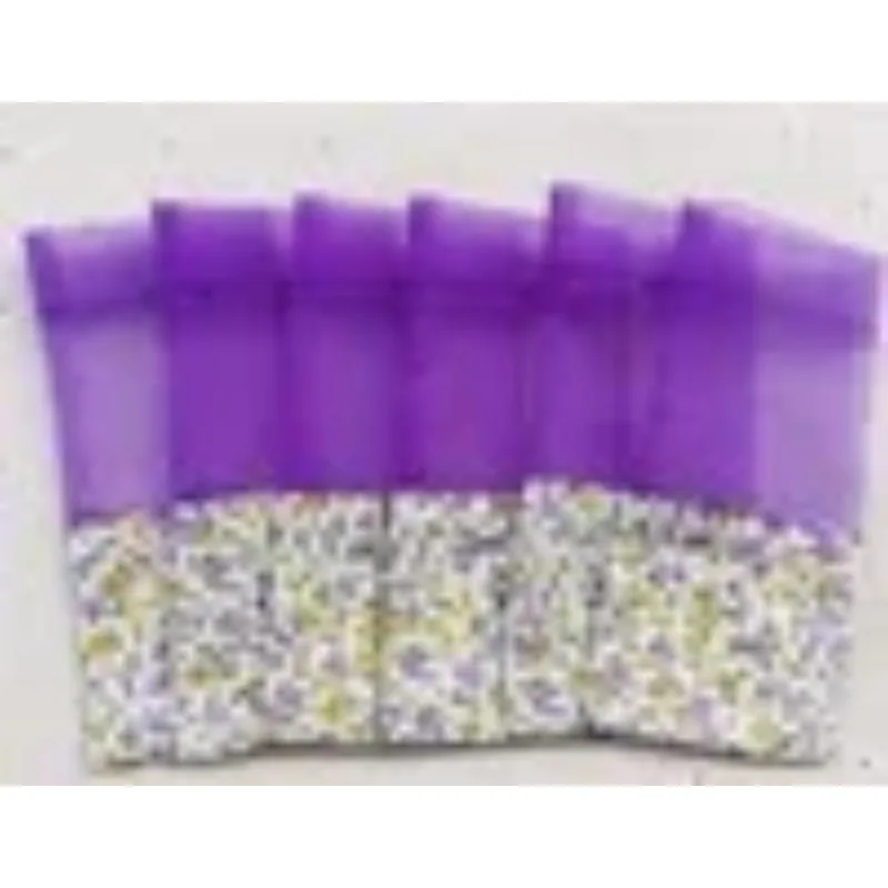 100pcs Light purple small floral flower bag wardrobe sachet mesh cotton cloth bag car aromatherapy custom