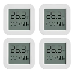 Smart Mini LCD Digital Temperature and Humidity Sensor with Bluetooth App Control (4 PCS)