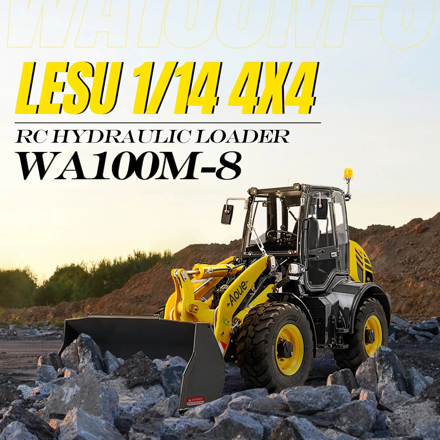 신제품 LESU WA100 1/14 AOUE 유압식 RC 로더 무선 조종 자동차 트..