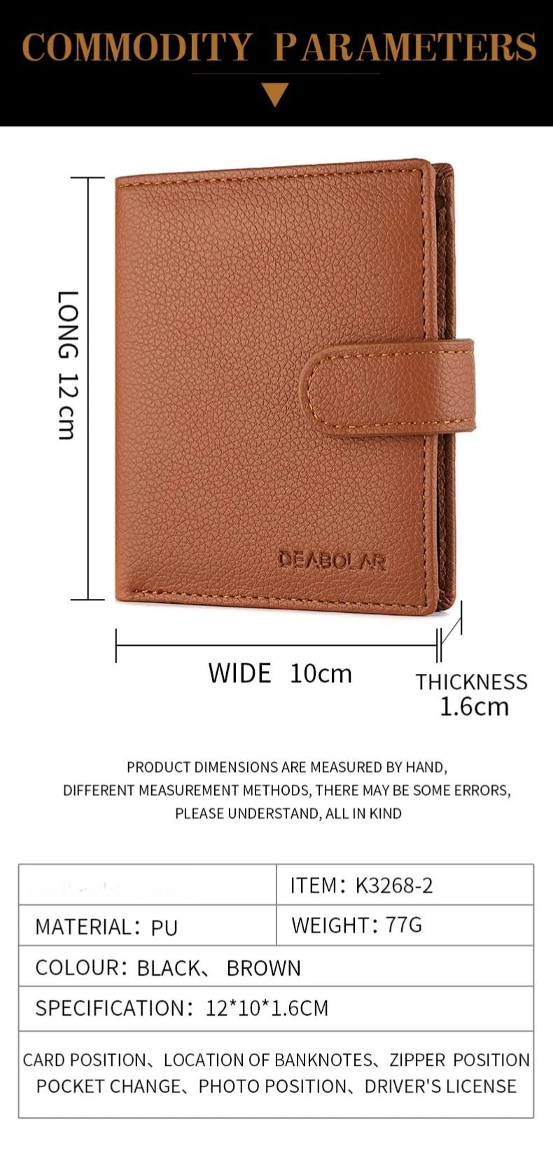 High Quality Men's Passport Leather Wallet Multiple Card Slots and Two Clear ID Window Vintage Business Card Bag 2