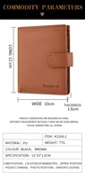High Quality Men's Passport Leather Wallet Multiple Card Slots and Two Clear ID Window Vintage Business Card Bag 2