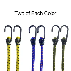 Elastic Bungee Cord Set - High-Elasticity Luggage Straps for Bikes, Camping, and Cars, 6-Pack (MULTI)