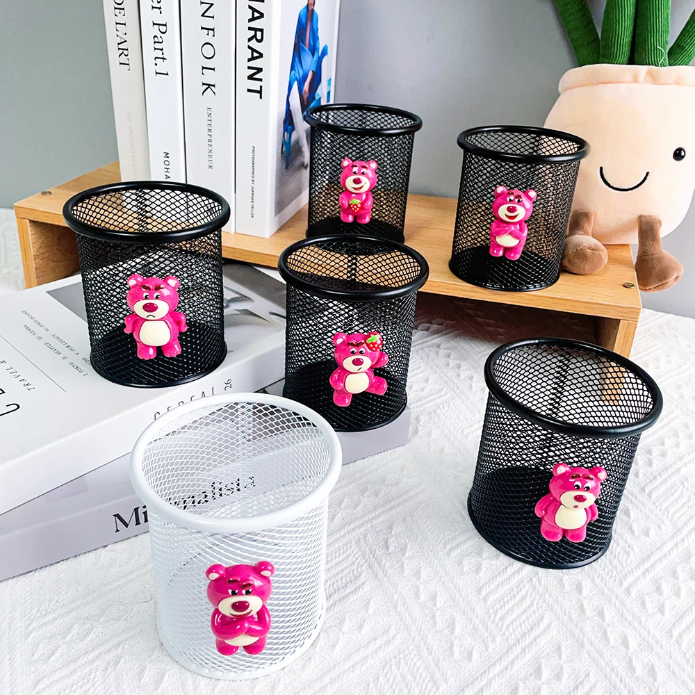 Cartoon Disney Winnie the Pooh Pen Holder, Playful Winnie the Pooh Makeup Holder, Kawaii Hollow Pen Holder Stationery Storage Bo 4
