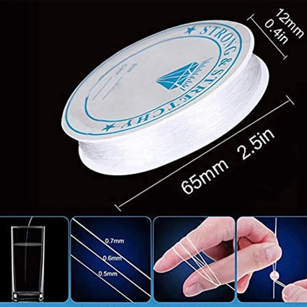 Bracelet Elastic String 6 Rolls/1bag for DIY Jewelry Making Crystal Stretch Bead Cord