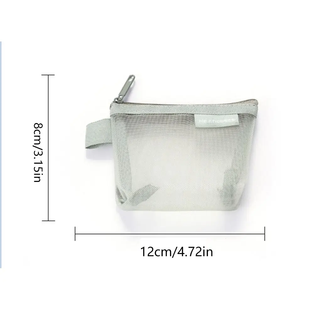 Mesh Mini Coin Bags Purse ID Credit Card Holder Earphone Data Line Storage Bag Small Makeup Case Cosmetic Bag