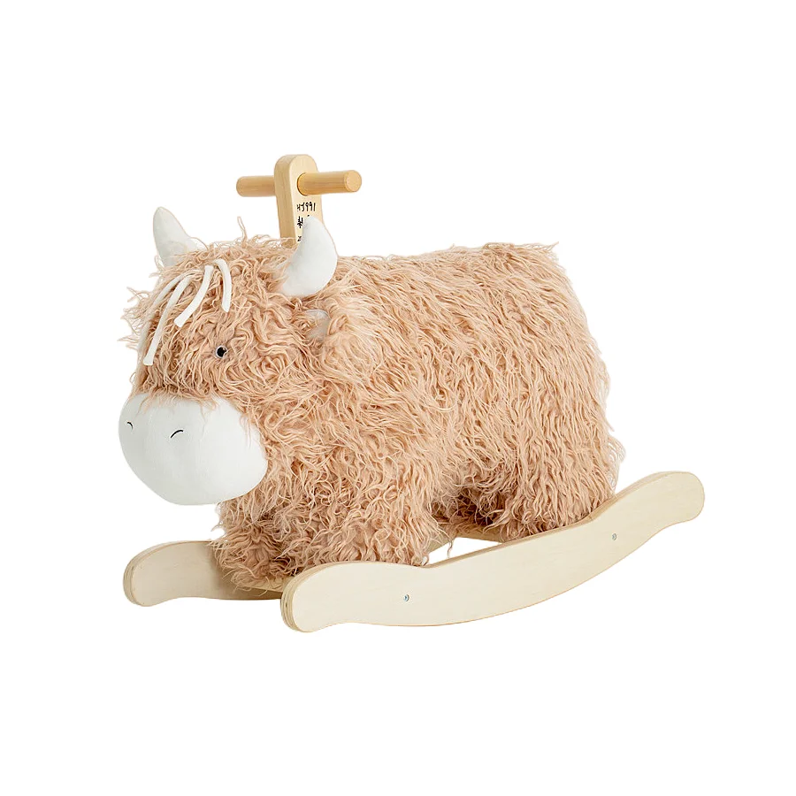 Rocking Horses Animals 1-3 Y old baby walker toys yak wooden plush rocking horse first birthday gift baby rocking chair