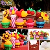 New 6x2.2x2.5 mH Inflatable Cup Cake Castle Backdrop Wall For Decoration - BG-Z0167 5