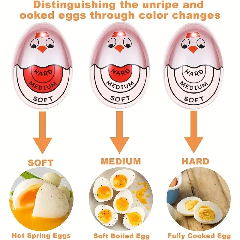 Egg Timer Red Egg Color Soft and Hard Boiled For Kitchen Cooking