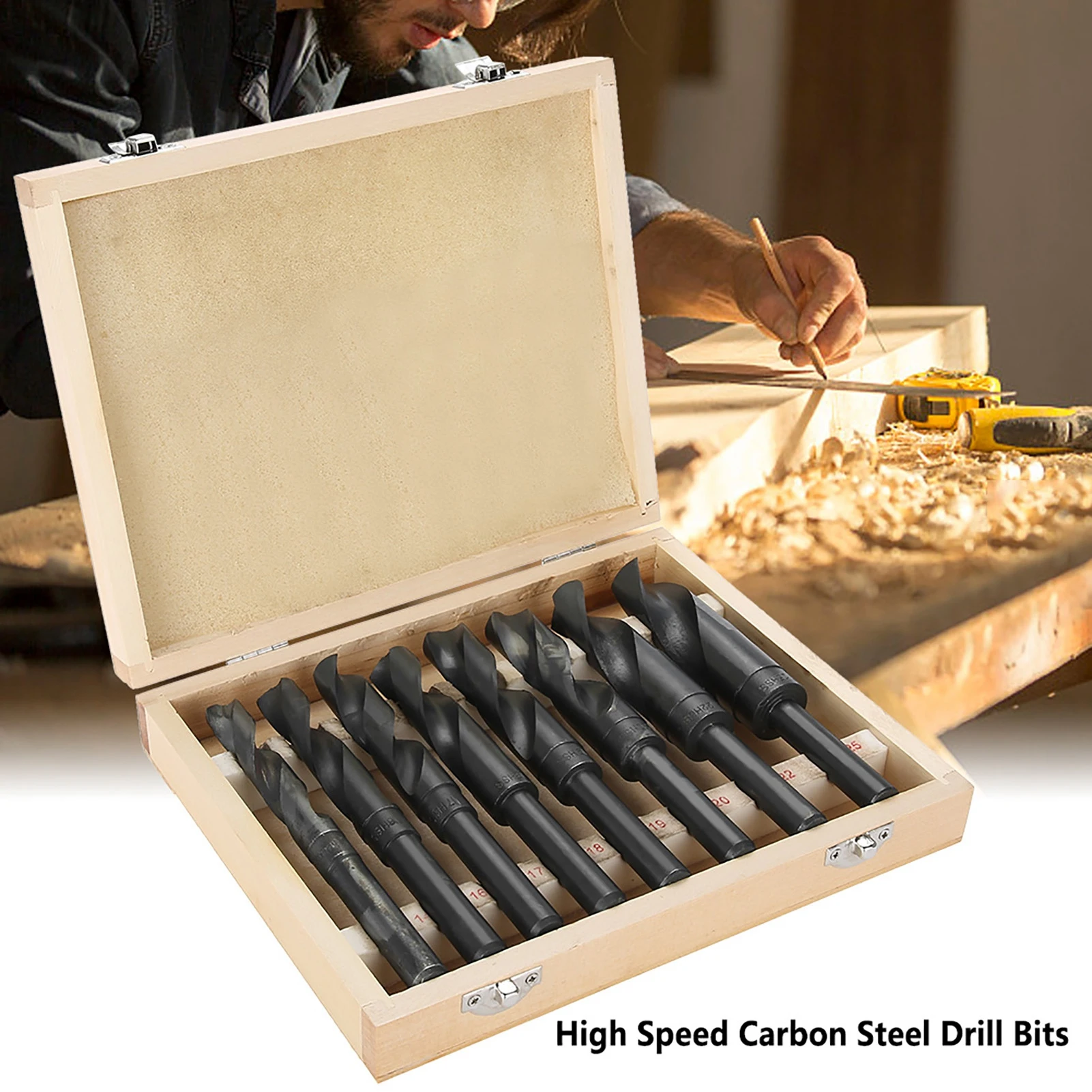 8PCS/Lot 14-25mm High Speed Carbon Steel Drill Bits HSS Reduced Shank HSS  Drill Bits HSS Drill Bit Twists Drill Bit