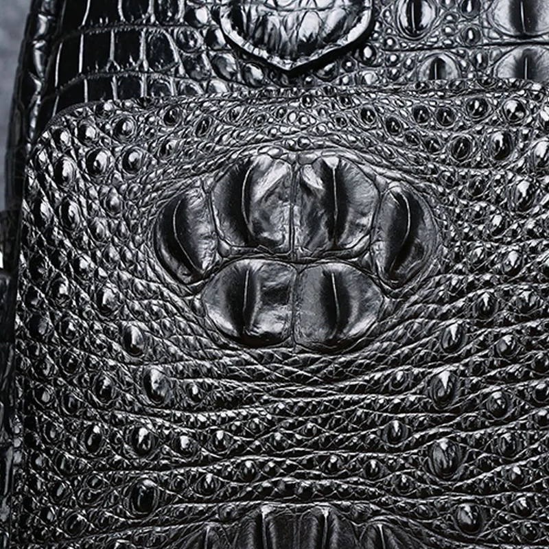 Crocodile pattern cowhide men's travel bag genuine leather handbag large capacity business travel luggage bag shoulder Tote bag