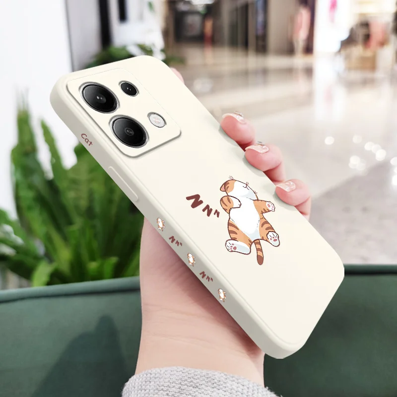 Sleep Tiger Cat Liquid Silicone Phone Case Cover