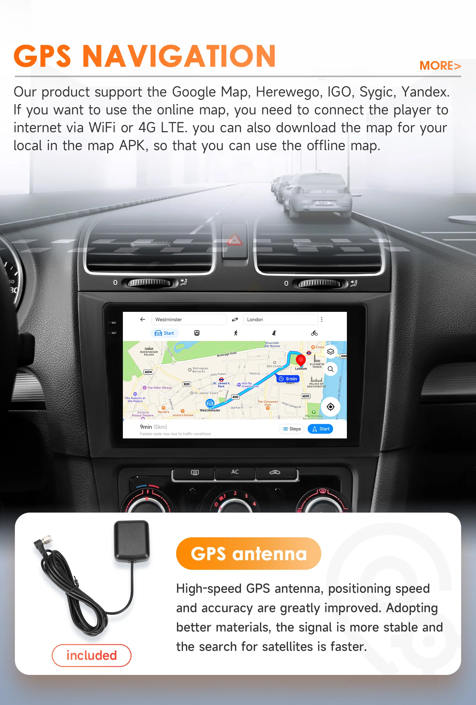 Hizpo Auto Intelligente Systeme Smart Stereo für VW Volkswagen Golf 6 2008-2016 GPS Radio Kabelloses CarPlay Android Auto 6115 4G – Detail 30