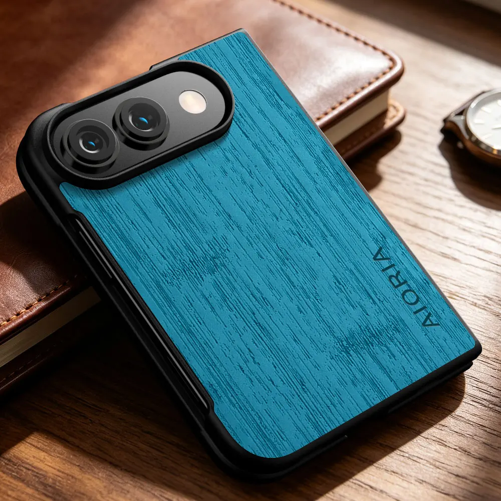 Elegant Wood Grain PU Leather Phone Cover - Premium Case  Coque Capa