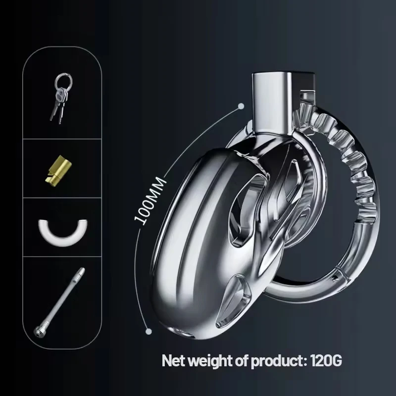 2025 New Upgrade One-Piece Adjustable Snap Ring Metal Chastity Cage Men's CB Cock Cage SM Aluminum Alloy Urethra Lock Device Sex Toys