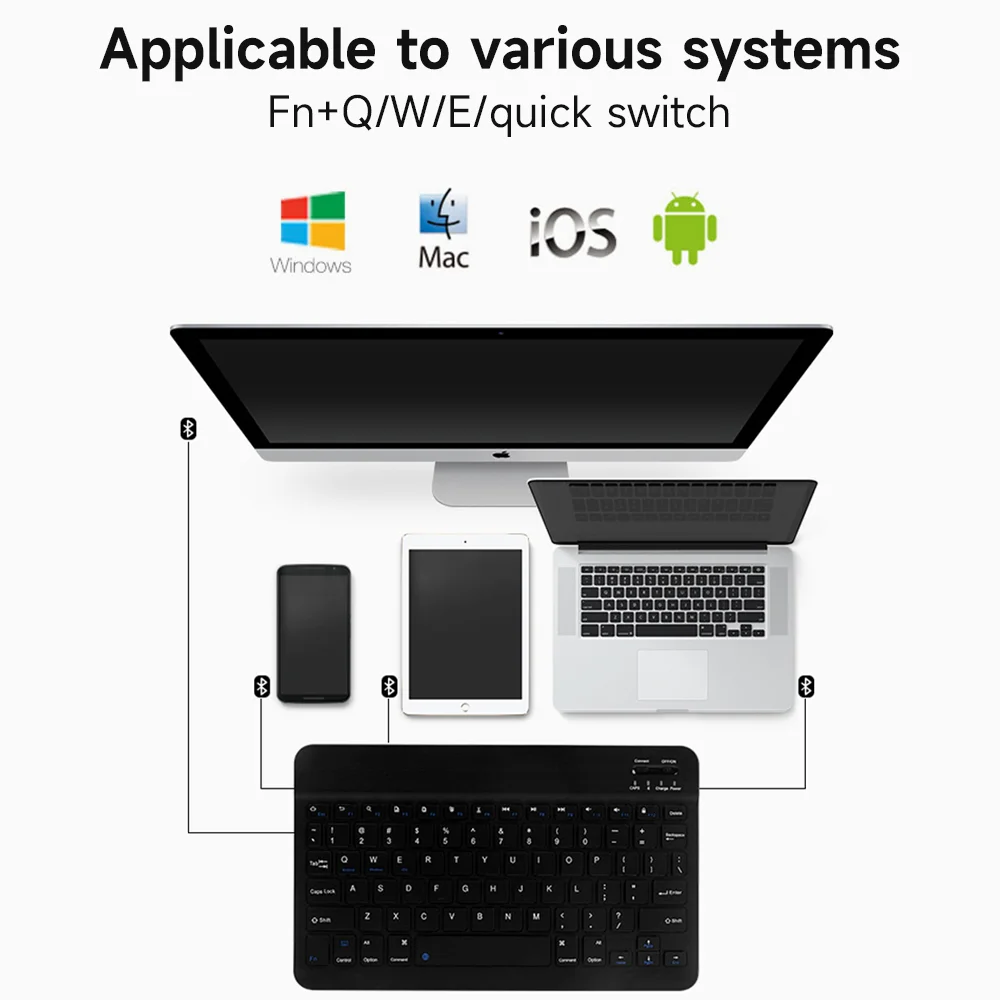 Bluetooth Keyboard for IOS Android Windows Tablet Cellphone