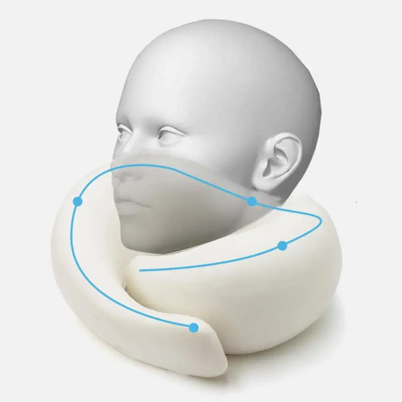 Cuscino per il collo da viaggio Memory Foam Cuscino a forma di U Supporto per il collo da viaggio stile lumaca Cuscini per il sonno morbidi e regolabili portatili  34