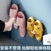 Slippers Rack No Punching Bathroom Simple Slipper Hook Toilet Drainage Rack Wall Mounted Bedroom Neat Storage Shoe Drying Rack 3