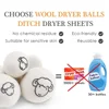 6Pcs Reusable Wool Dryer Balls Clothes Softener Laundry Fleece Dryer Ball Kit Home Clothes Dryer Washing Machine 3/4/5/6/7cm 6