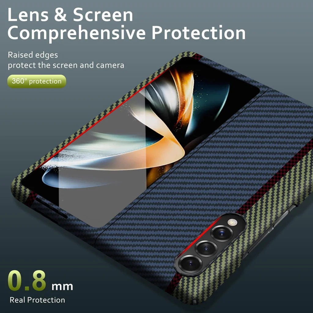 Hot Aramid Carbon Fiber Phone For Samsung Galaxy Z Fold 4 3 Slim and Thin Protective For Galaxy Z Fold4 CASE Cover