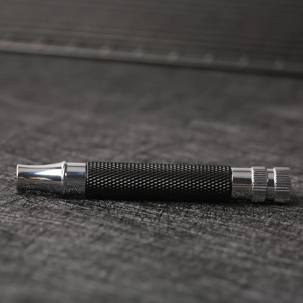 Yaqi Black and Chrome Color Brass Safety Razor Handle for Mens 4