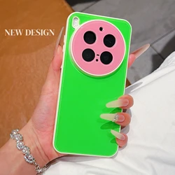 Luxury Dopamine Mini Acrylic Cover with Skin - Friendly Bumper for Vivo X200 (White green powder)