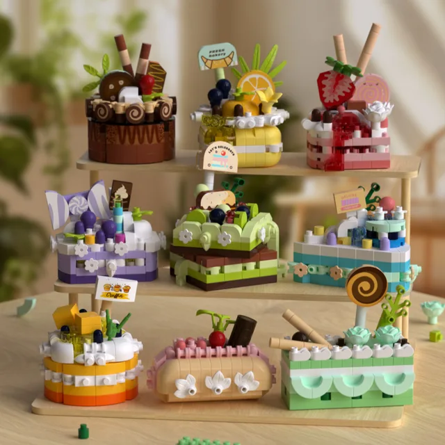 Cake Constructor Blocks Home Decoration Bouquet Food Candy Building Block Toy Assembly Toy Birthday Gift for Children Girl Adult 1