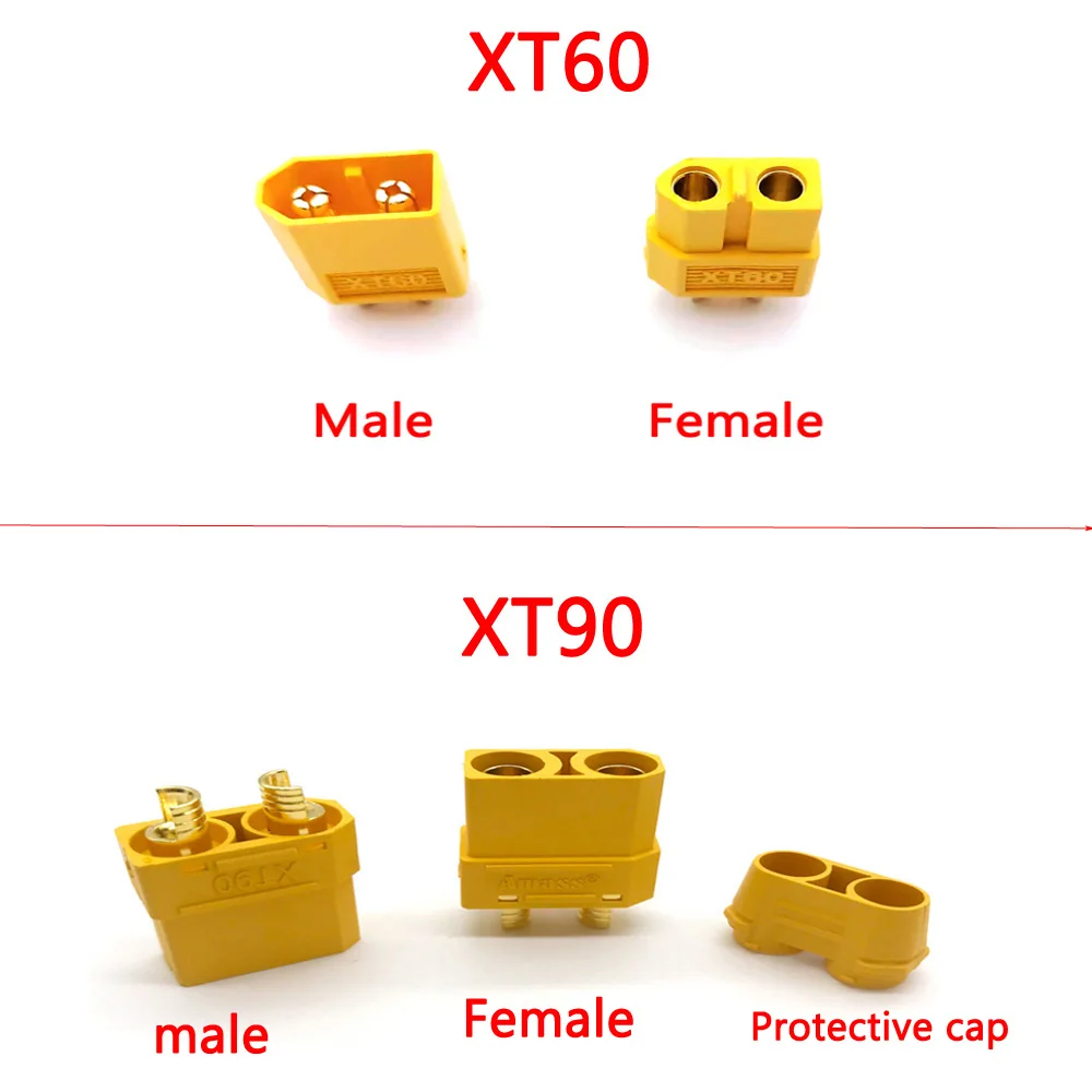 RC 부품용 금도금 바나나 플러그, XT60 XT90 XH60H-M 배터리 커넥터 키트, 암수 외장 하우징 포함, 1 쌍