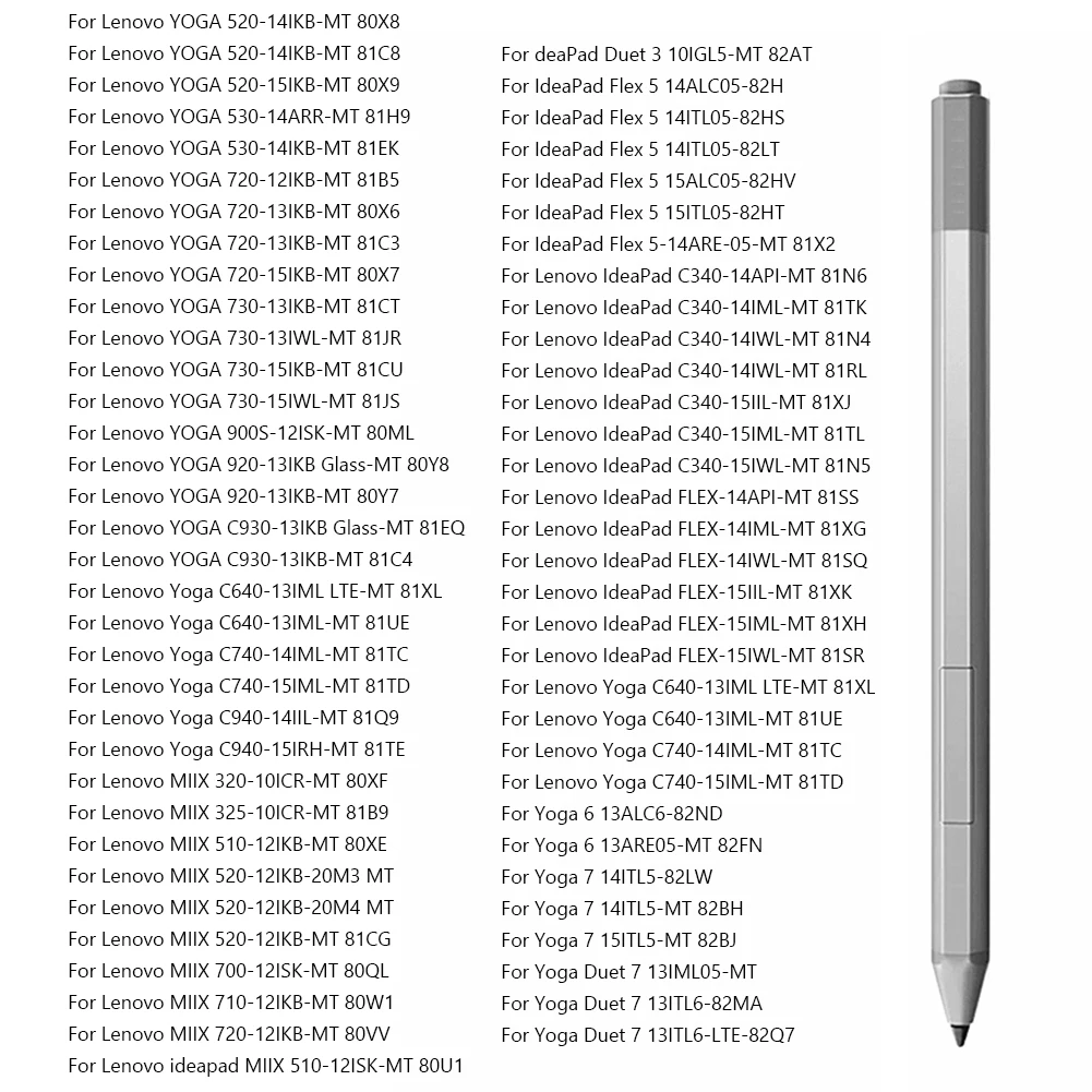 액티브 스타일러스 펜 스타일러스 펜 틸트 인식 블루투스 호환 Lenovo Yoga 520 530 720 C730 920 C940 for IdeaPad Flex 5