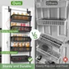 Pantry Door Organizer Over the Door Pantry Organizer with 6-Tier Adjustable Baskets Heavy-Duty Metal Wall Mounted Over 5