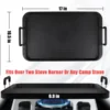 NEW NEW 2 Burner Griddle Pan with Glass Lid,Stove Top Flat Griddle for Glass Stove Top,Aluminum Pancake Griddle,Non-Stick Griddl 6