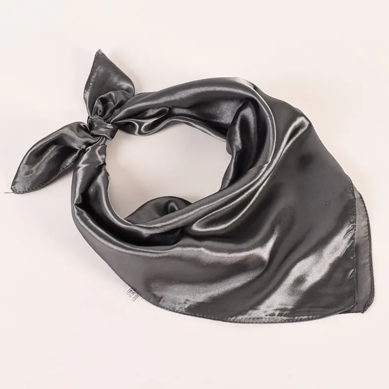 60 cm luxuriöses, einfarbiges Seidentuch für Damen, Satin-Halstuch, Haarband, Taschentuch, weiches Halstuch, Hijab, Kopftuch, Damen-Foulard – Detail 21