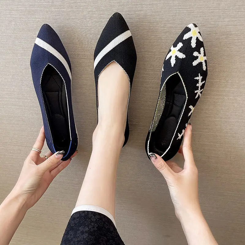 

Women's Shoes Pointed Floral Striped Comfortable Non Slip Flats Shoes Causal