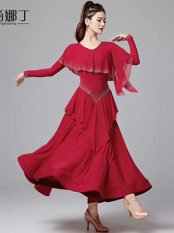 Modern Dance Dress New National Standard Waltz Social Dance Big Swing Dress Professional Competition Performance Skirt