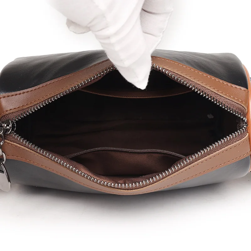 Vintage Leather Women's Shoulder Bag Large Capacity Ladies Messenger Bag Luxury Crossbody Pillow Bag Fashoin Handbag