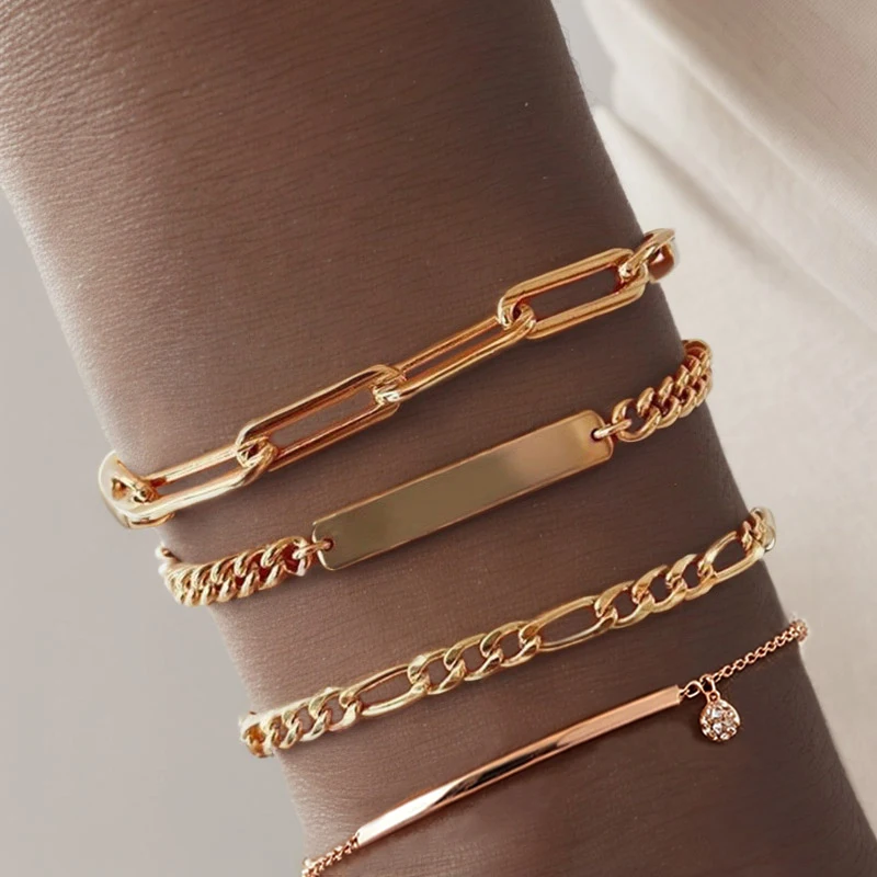 Einfache Tennis CZ Armbänder für Frauen Kupfer & Edelstahl Kurzen Kette auf Hand Seil Figaro Stapeln Kette Trendy Schmuck