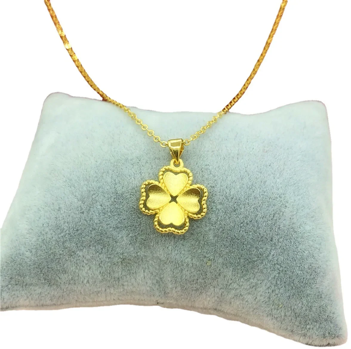 14 K Gold Color Women Pendant Necklace Fine Jewelry Genuine Solid Gold Color for Women Wedding Luxury Jewelry