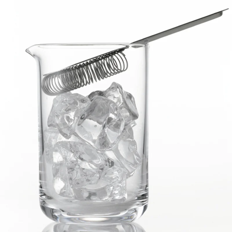 Multiple Styles Cocktail Mixing Glass Carved Pattern Bartender Beaker With Thick Weighted Bottom Glass Studded Bar Accessories