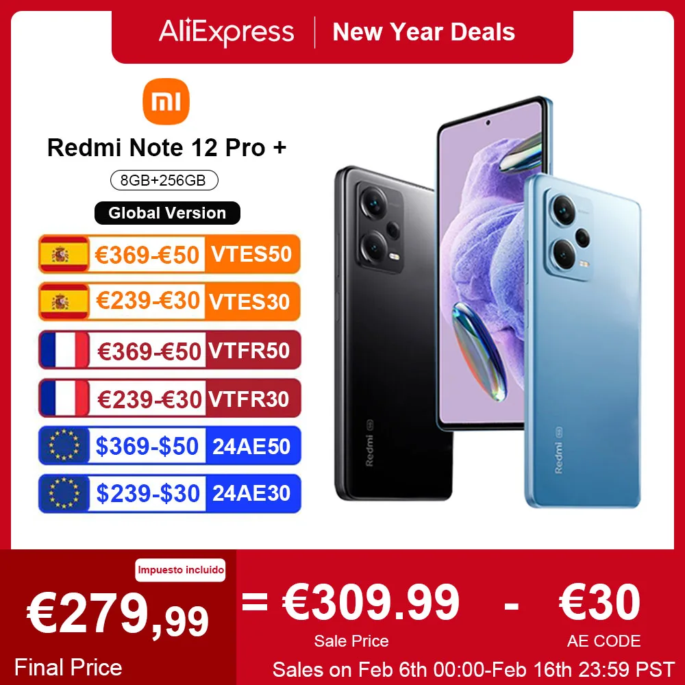 Versione Globale Xiaomi Redmi Note 12 Pro + Plus 5G Smartphone 8Gb + 256Gb Nfc 200Mp Fotocamera 6.67 ''120Hz Amoled120W Hyper Charge
