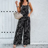 Maternity Clothes Bib Pant Suspender Trouser Loose Casual Female Women Printing Rompers Overalls Wide-Leg Jumpsuit Streetwear 2